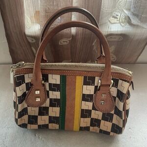 Vintage Y2K LAMB Gwen Stephani Satches Multicolored Geometric Checkered Purse